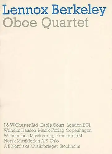 Rabatt Lennox Berkeley: Oboe Quartet Op.70 (Miniature Score)