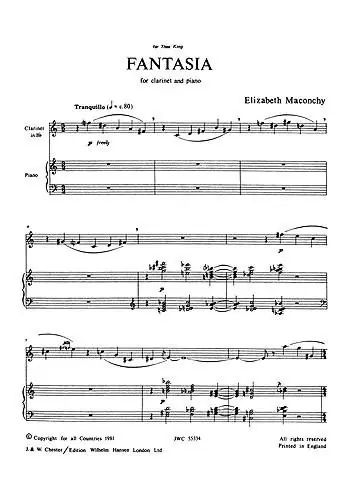 Kampanj Elizabeth Maconchy: Fantasia For Clarinet And Piano