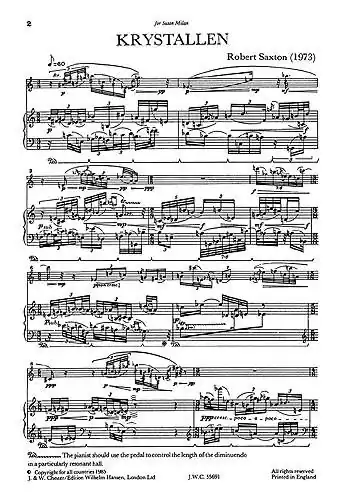 Robert Saxton: Krystallen For Flute And Piano Populärt val