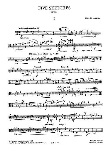 Elizabeth Maconchy: Five Sketches For Viola Solo Lågt pris
