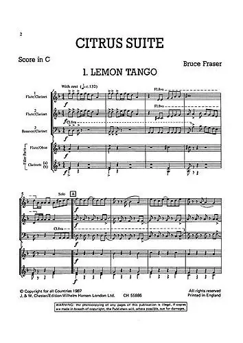 Kundfavorit Mixed Bag No.31: Bruce Fraser - Citrus Suite (Score/Parts)