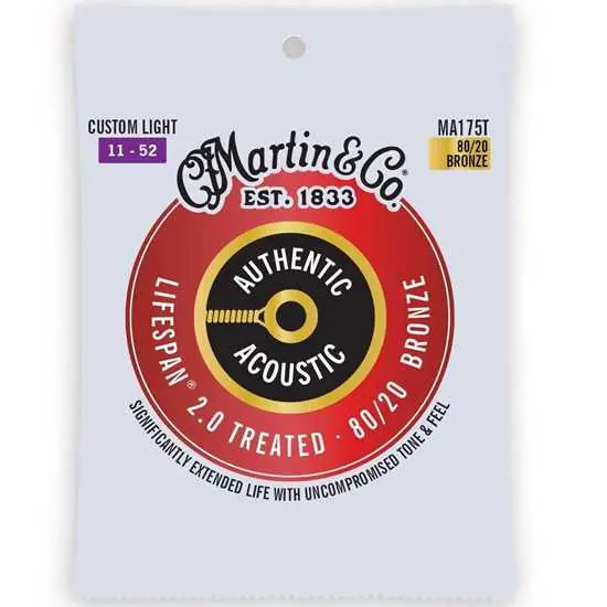 Fynd Martin MA175T Custom Light 11-52 Authentic Acoustic Lifespan® 2.0 Guitar Strings 80/20 Bronze