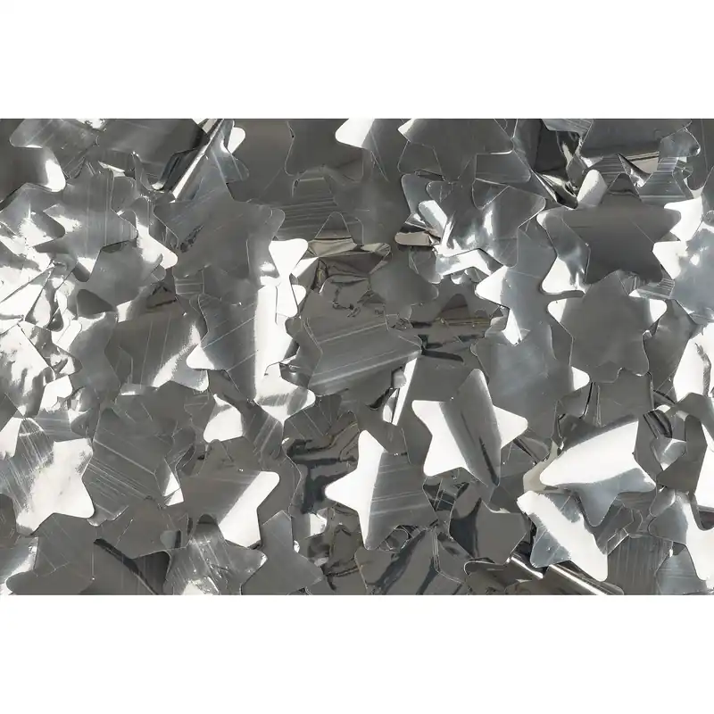 Showgear Metallic Confetti 1kg (Stars, Silver Metallic, 55mm Billigare