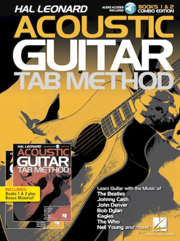 Erbjudande Hal Leonard Acoustic Guitar Tab Method - Combo Ed. : Books 1 & 2 with Online Audio, Plus Bonus Material