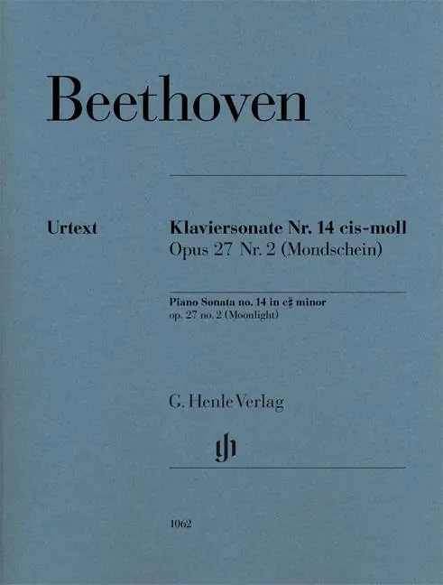 Beethoven, Ludwig van: Klaviersonate Nr. 14 cis-moll Op. 27 Nr. 2/Piano Sonata (Moonlight) (urtext) risnedsättning