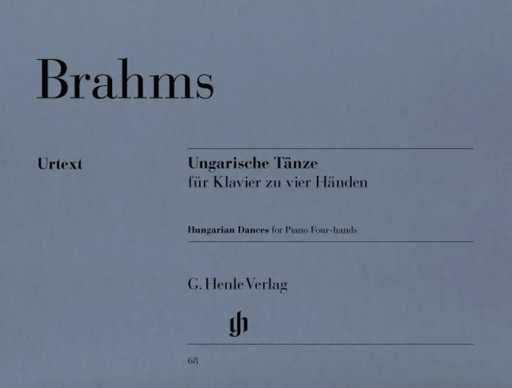 Brahms, Johannes: Hungarian Dances for Piano Four-hands Nr. 1-21 (4-händig piano) urtext I lager